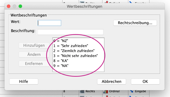 Zufriedenheit Kodierung SPSS zufriedenheit-kodierung